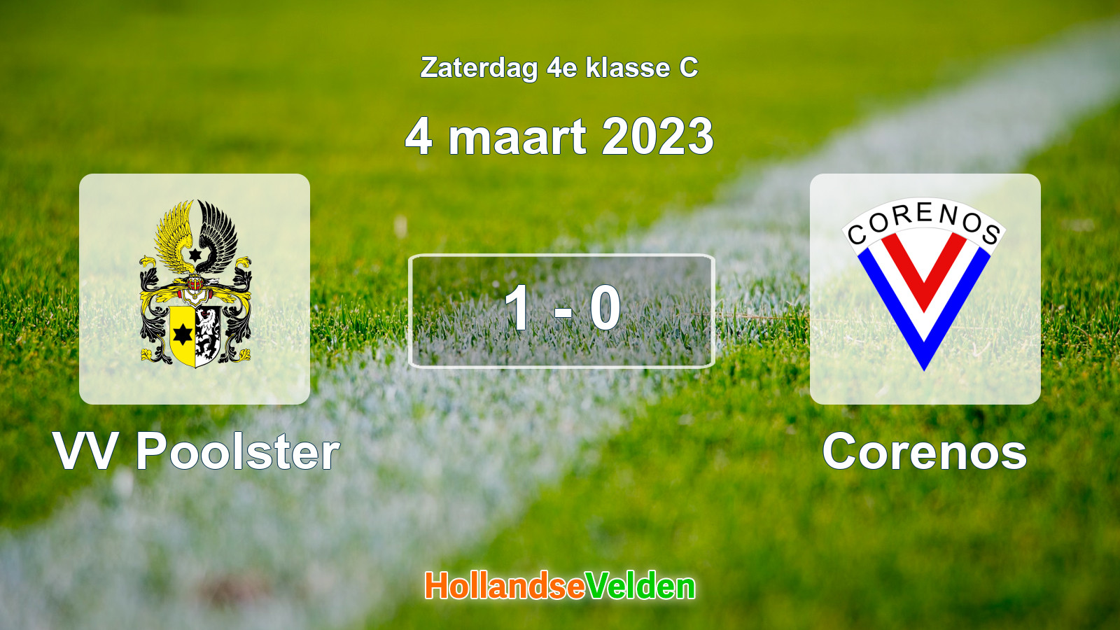 Gespeelde wedstrijd: VV Poolster - Corenos 1 - 0 (4 maart 2023)