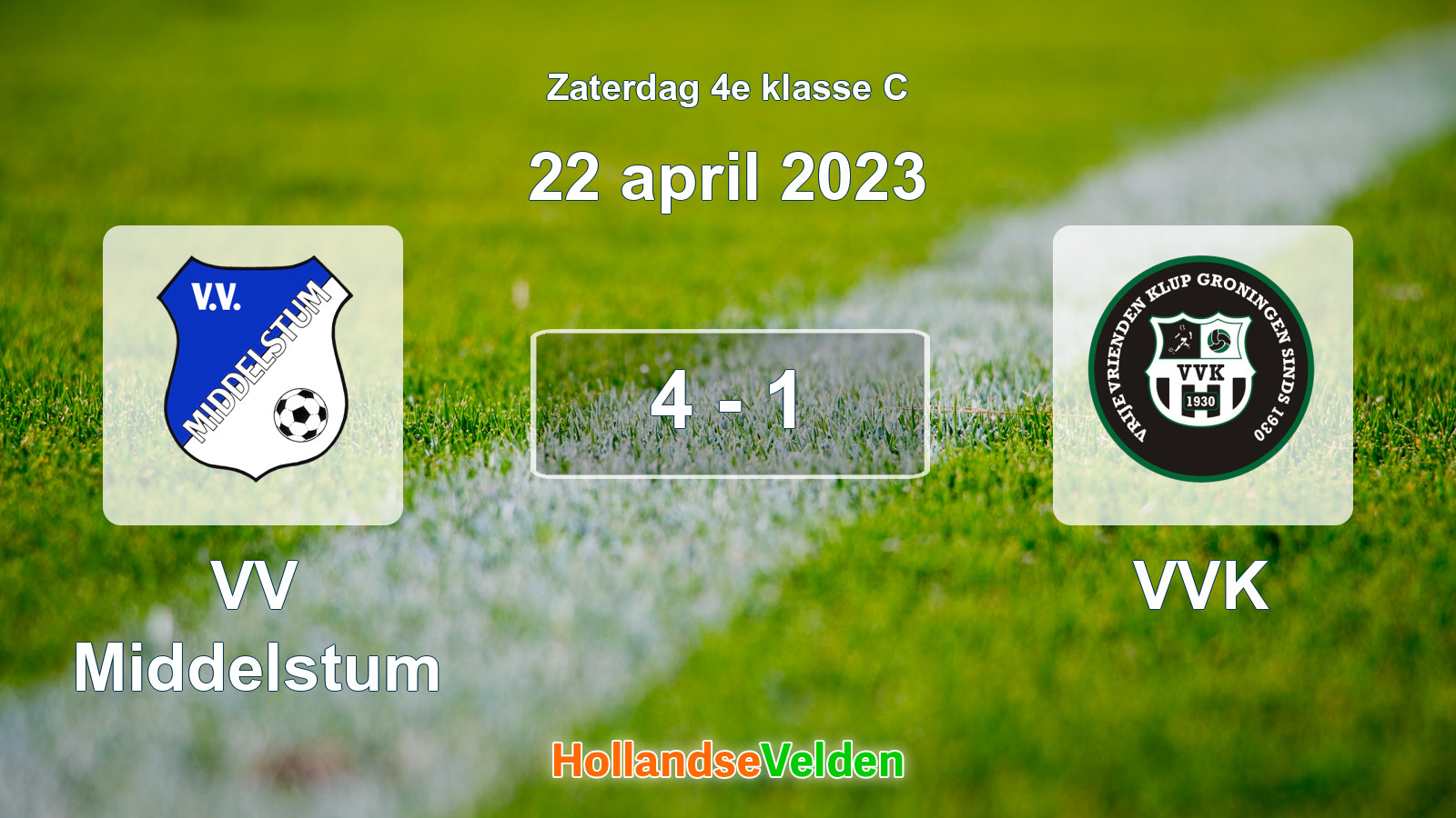 Gespeelde wedstrijd: VV Middelstum - VVK 4 - 1 (22 april 2023)