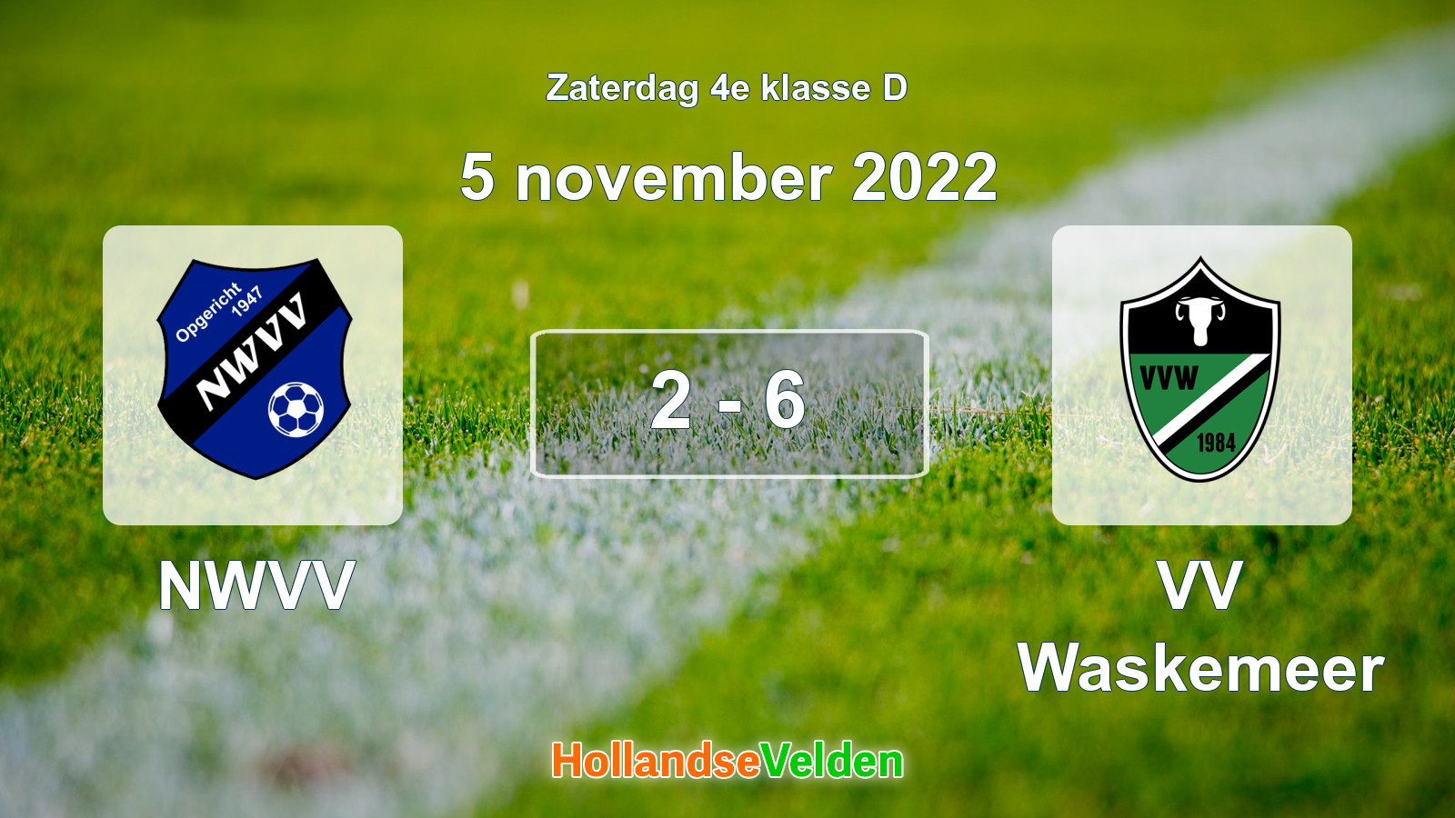 Gespeelde wedstrijd: NWVV - VV Waskemeer 2 - 6 (5 november 2022)