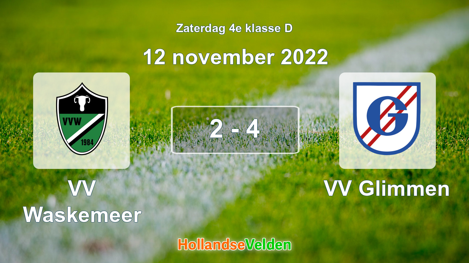 Gespeelde wedstrijd: VV Waskemeer - VV Glimmen 2 - 4 (12 november 2022)