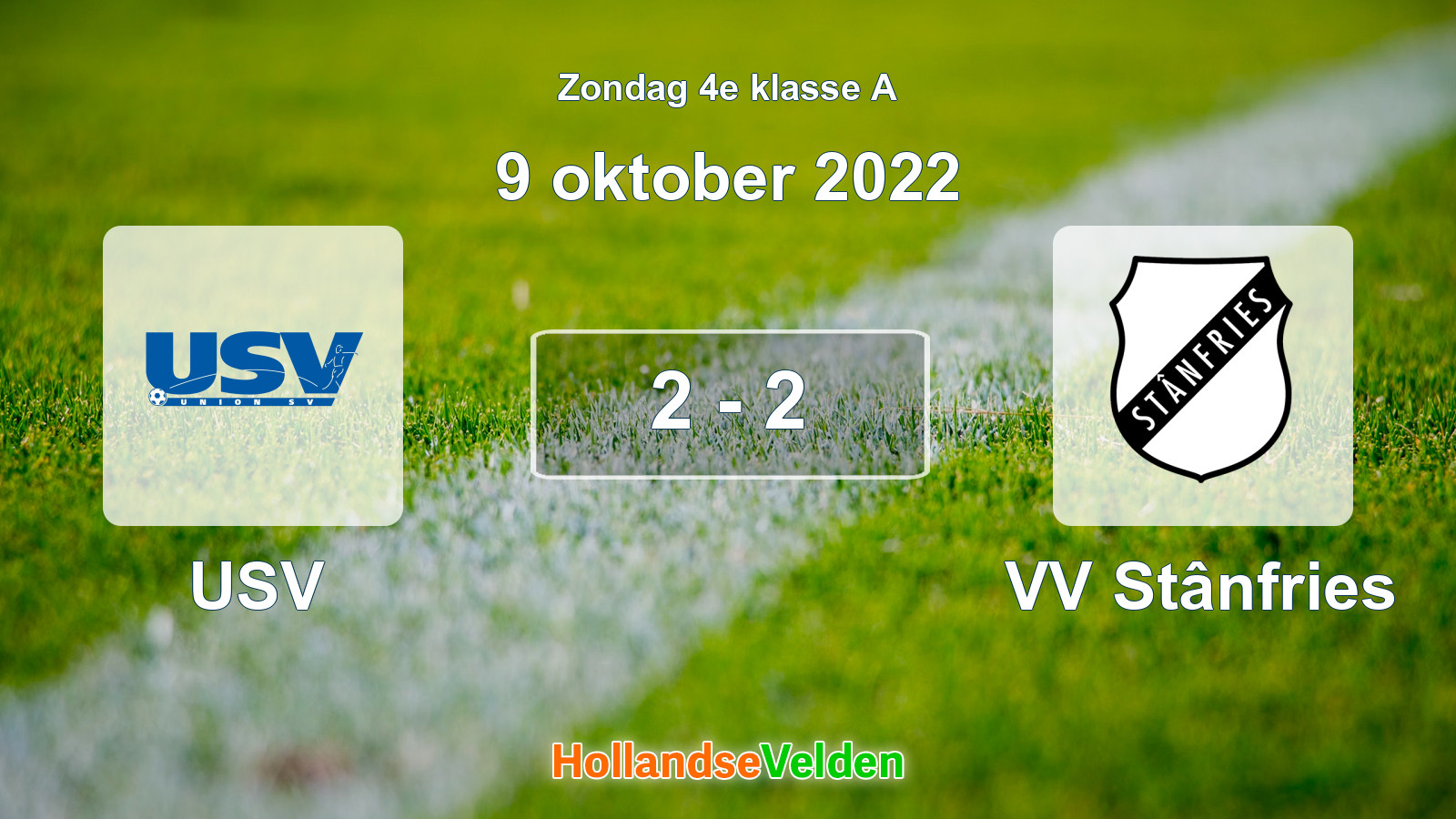 Gespeelde wedstrijd: USV - VV Stânfries 2 - 2 (9 oktober 2022)