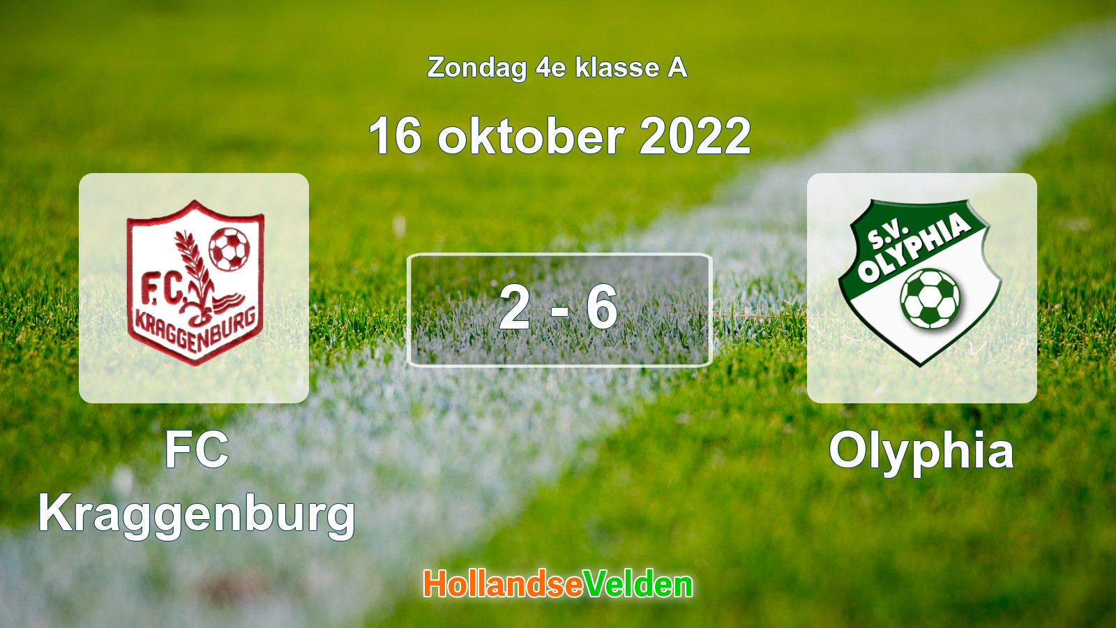 Gespeelde wedstrijd: FC Kraggenburg - Olyphia 2 - 6 (16 oktober 2022)