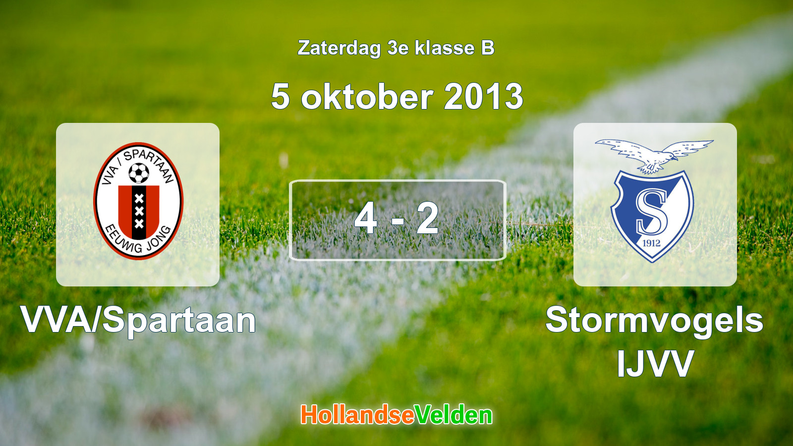 Gespeelde wedstrijd: VVA/Spartaan - Stormvogels IJVV 4 - 2 (5 oktober 2013)