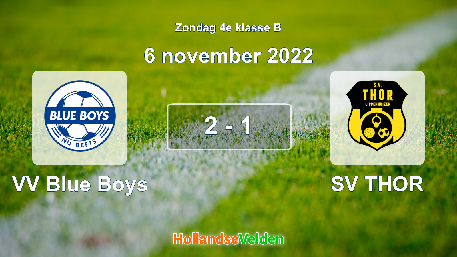 Gespeelde wedstrijd: VV Blue Boys - SV THOR 2 - 1 (6 november 2022)
