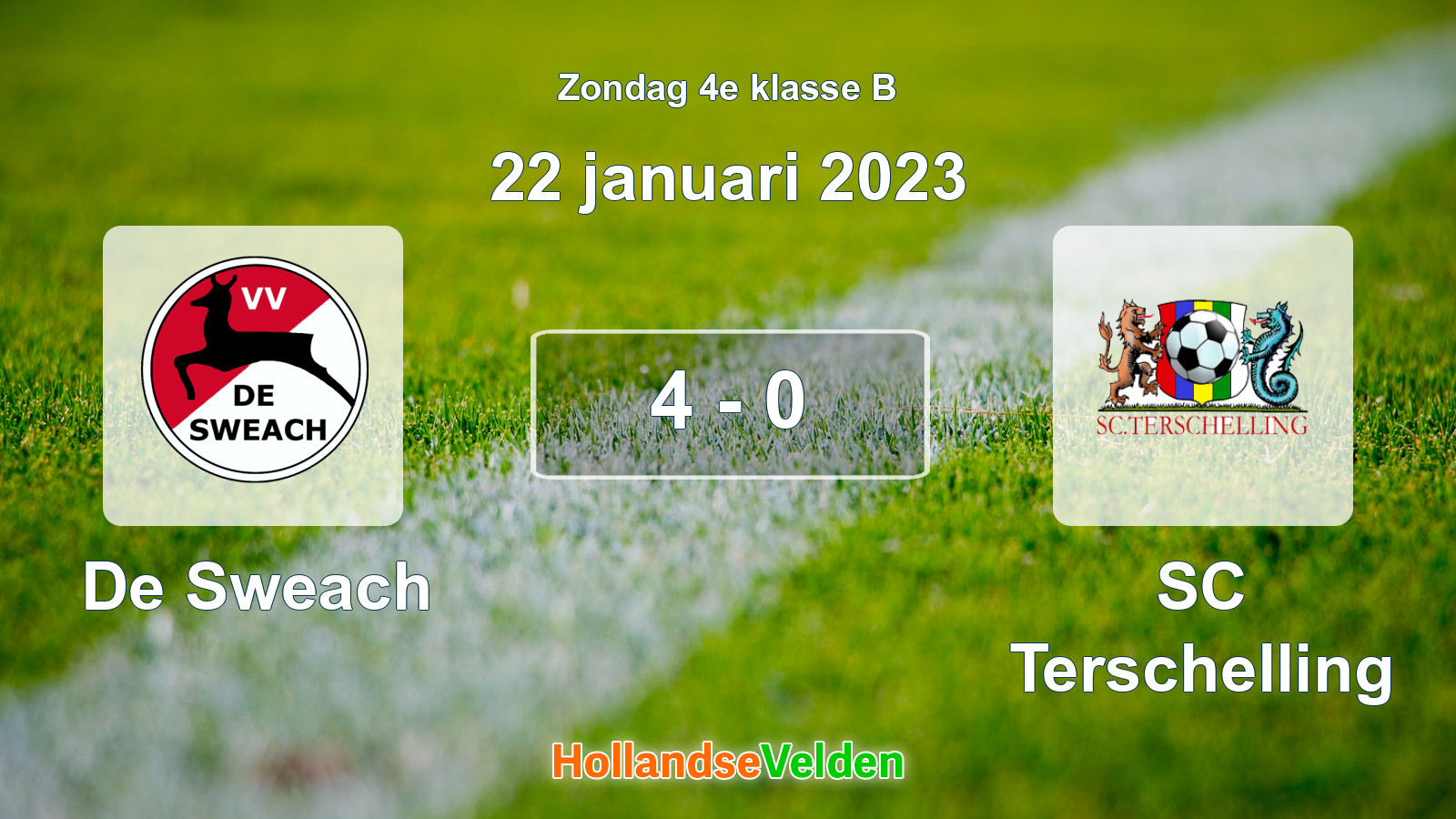 Gespeelde wedstrijd: De Sweach - SC Terschelling 4 - 0 (22 januari 2023)