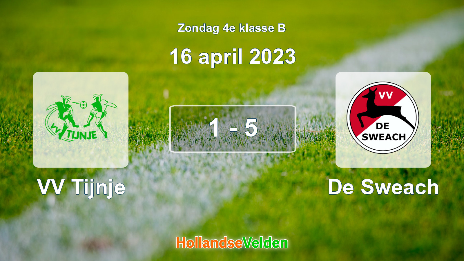 Gespeelde wedstrijd: VV Tijnje - De Sweach 1 - 5 (16 april 2023)