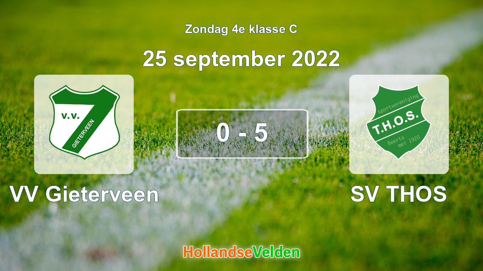 Gespeelde wedstrijd: VV Gieterveen - SV THOS 0 - 5 (25 september 2022)