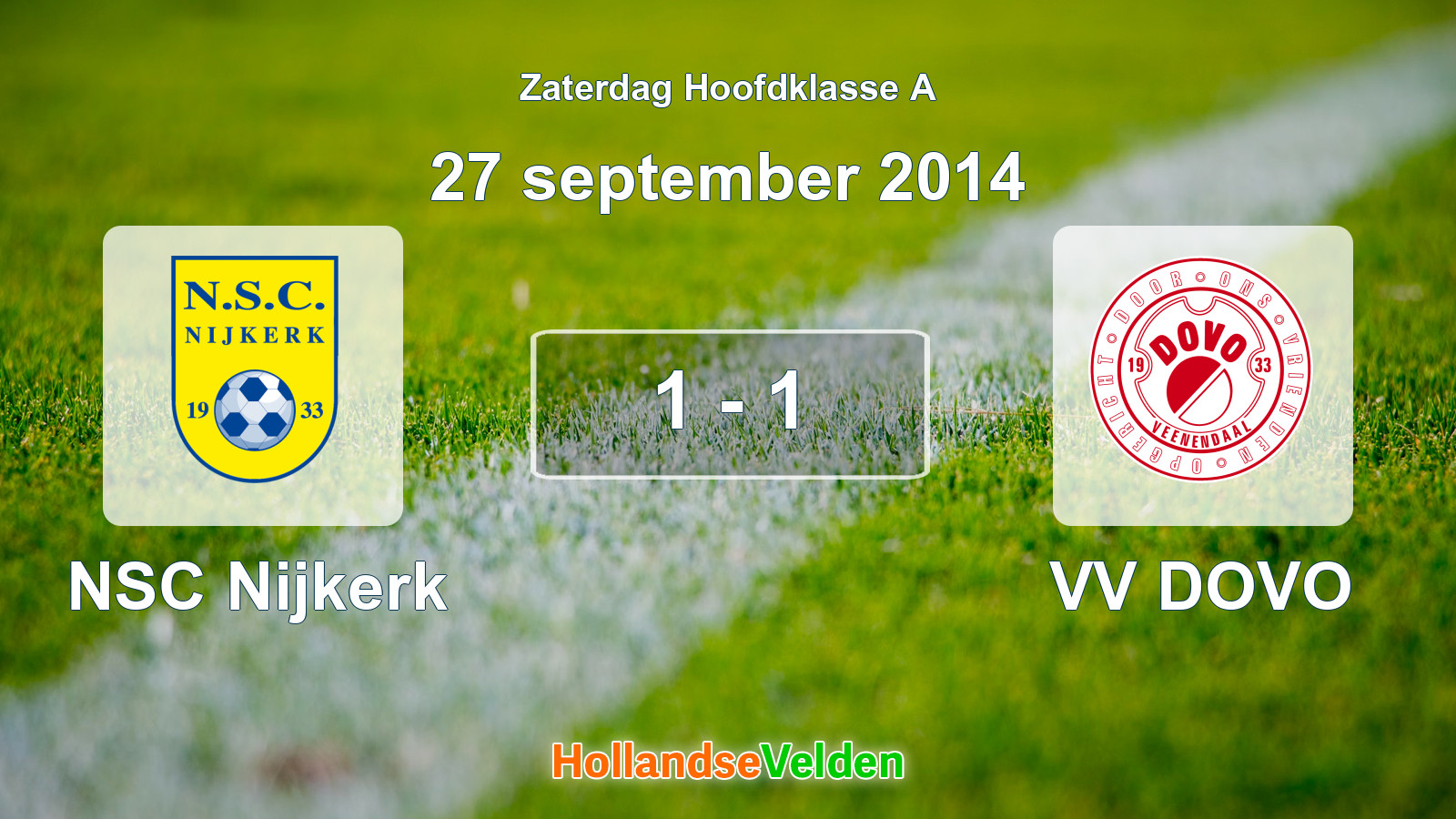 Gespeelde wedstrijd: NSC Nijkerk - VV DOVO 1 - 1 (27 september 2014)
