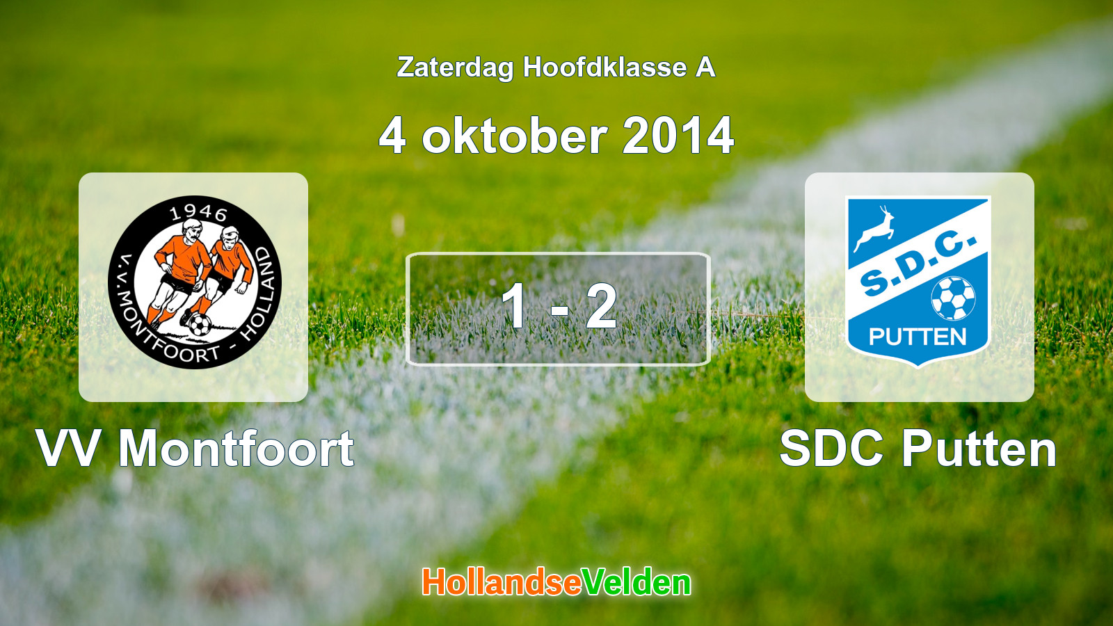 Gespeelde wedstrijd: VV Montfoort - SDC Putten 1 - 2 (4 oktober 2014)