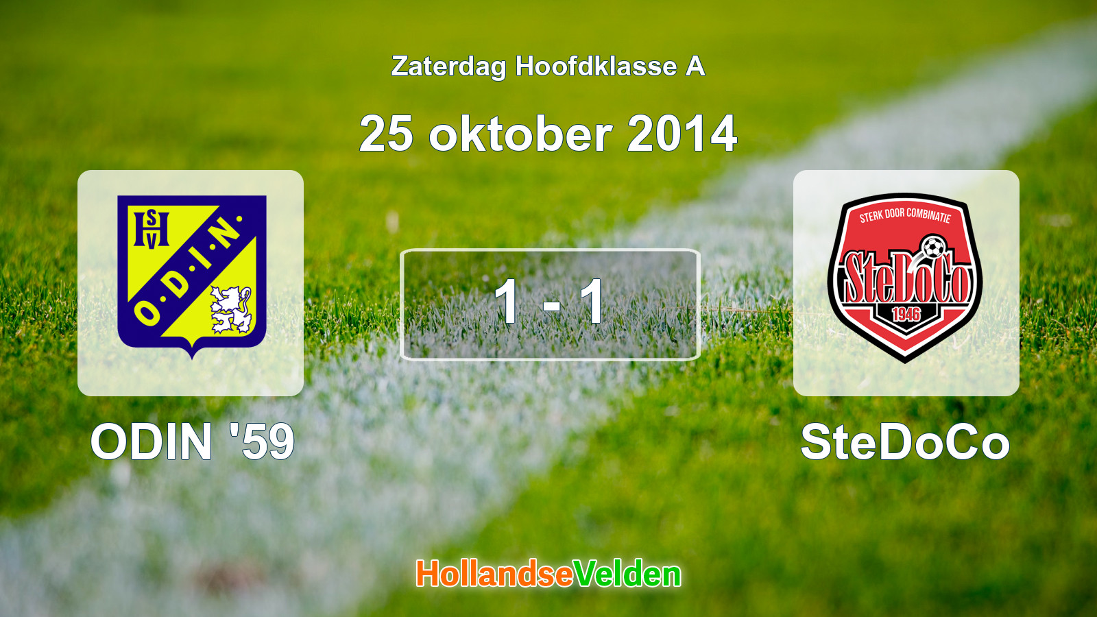 Gespeelde wedstrijd: ODIN '59 - SteDoCo 1 - 1 (25 oktober 2014)