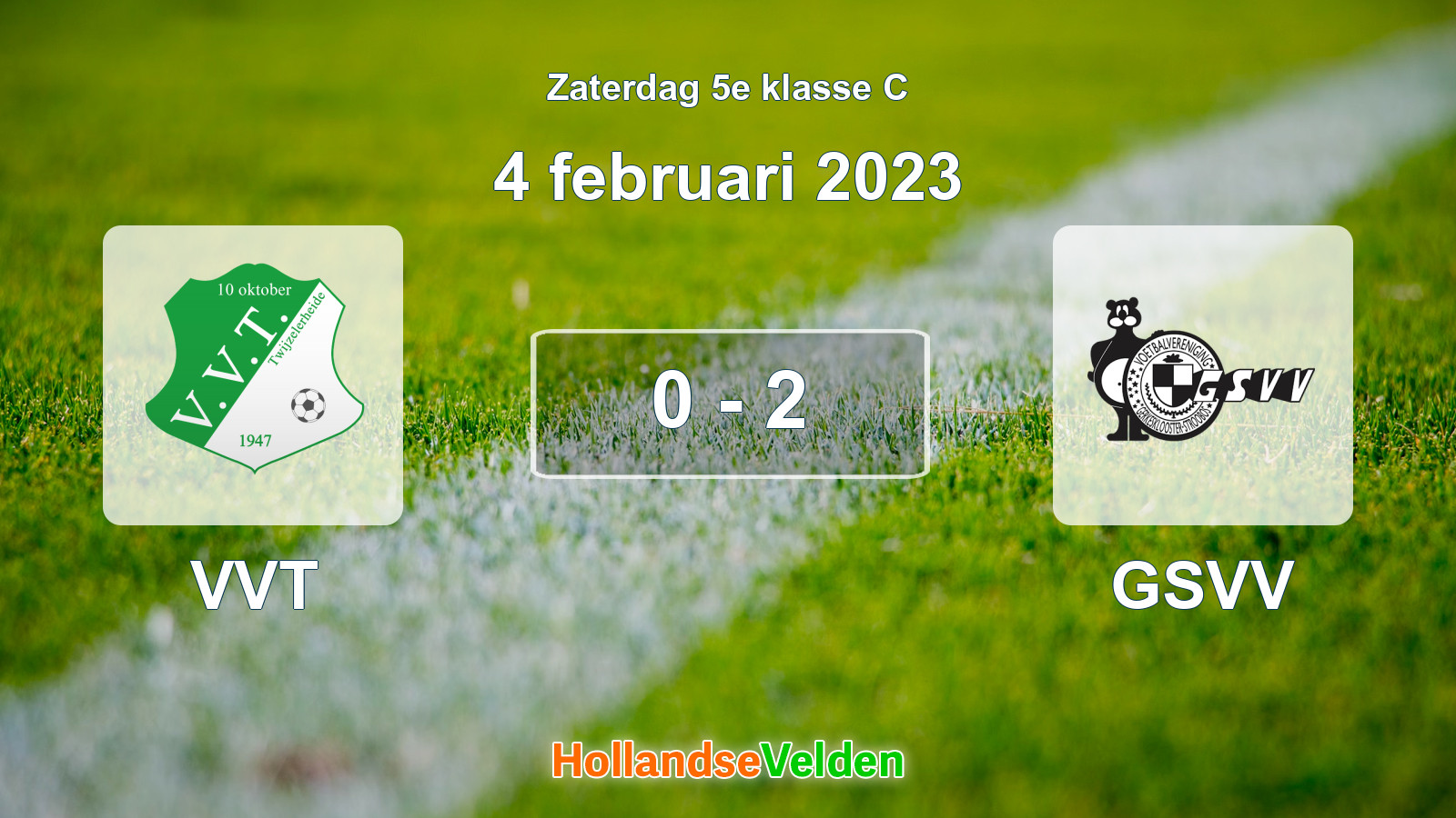Gespeelde wedstrijd: VVT - GSVV 0 - 2 (4 februari 2023)