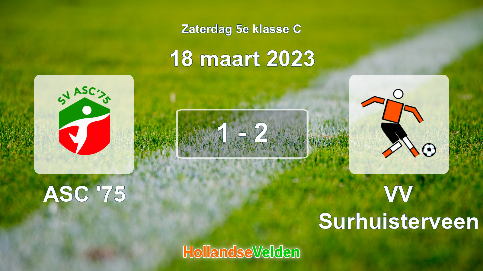 Gespeelde wedstrijd: ASC '75 - VV Surhuisterveen 1 - 2 (18 maart 2023)