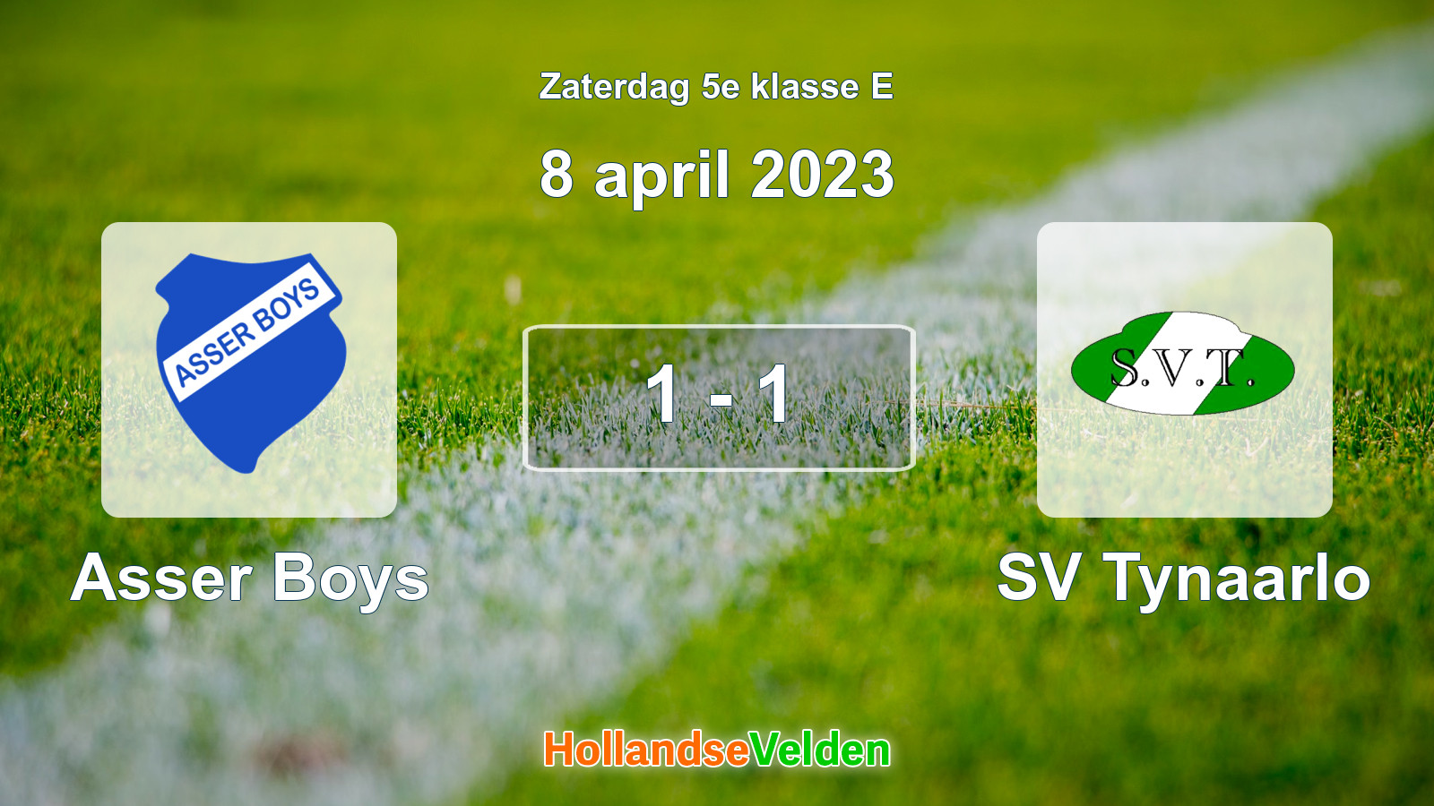 Gespeelde wedstrijd: Asser Boys - SV Tynaarlo 1 - 1 (8 april 2023)