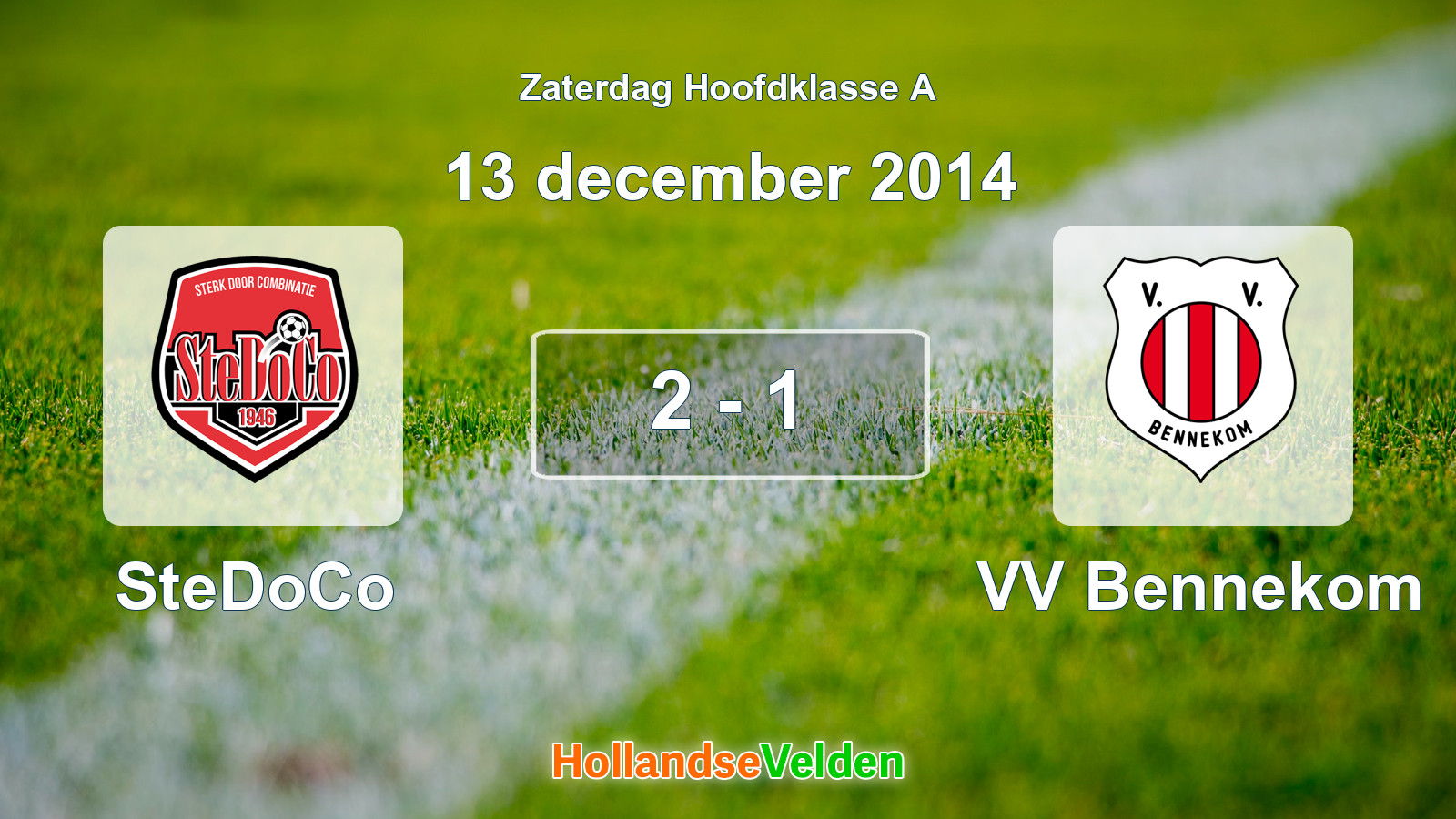 Gespeelde wedstrijd: SteDoCo - VV Bennekom 2 - 1 (13 december 2014)