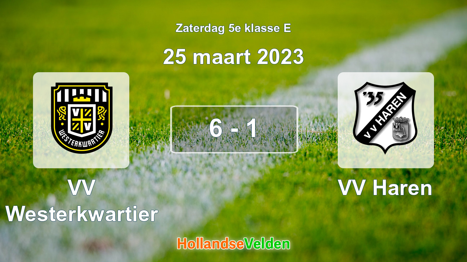 Gespeelde wedstrijd: VV Westerkwartier - VV Haren 6 - 1 (25 maart 2023)