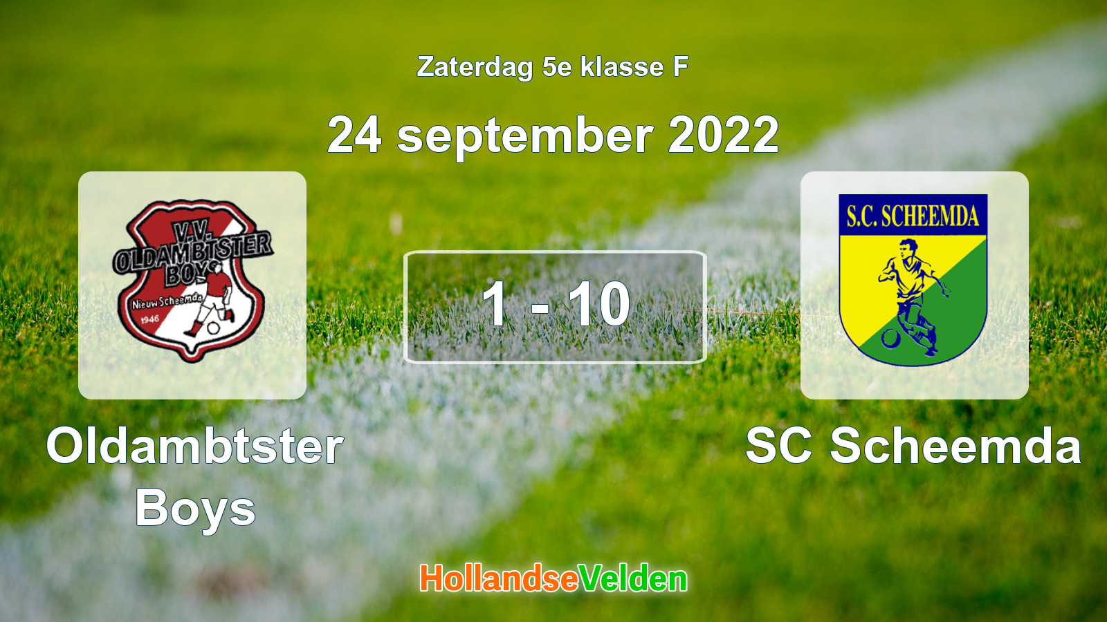 Gespeelde wedstrijd: Oldambtster Boys - SC Scheemda 1 - 10 (24 september 2022)