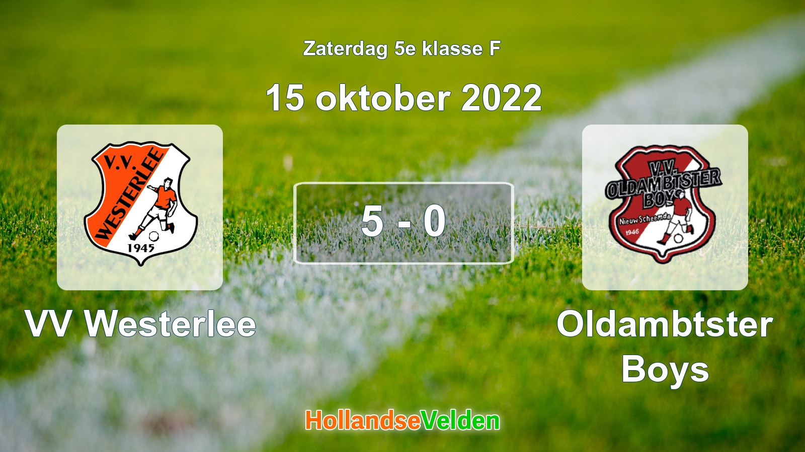 Gespeelde wedstrijd: VV Westerlee - Oldambtster Boys 5 - 0 (15 oktober 2022)