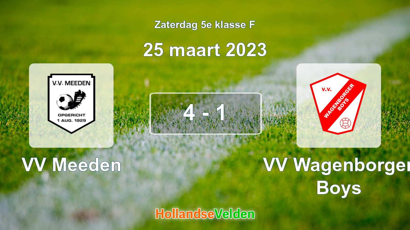 Gespeelde wedstrijd: VV Meeden - VV Wagenborger Boys 4 - 1 (25 maart 2023)