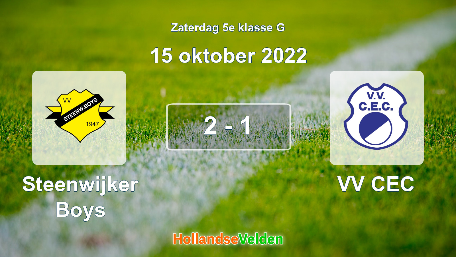 Gespeelde wedstrijd: Steenwijker Boys - VV CEC 2 - 1 (15 oktober 2022)