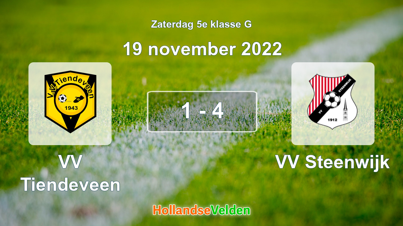 Gespeelde wedstrijd: VV Tiendeveen - VV Steenwijk 1 - 4 (19 november 2022)