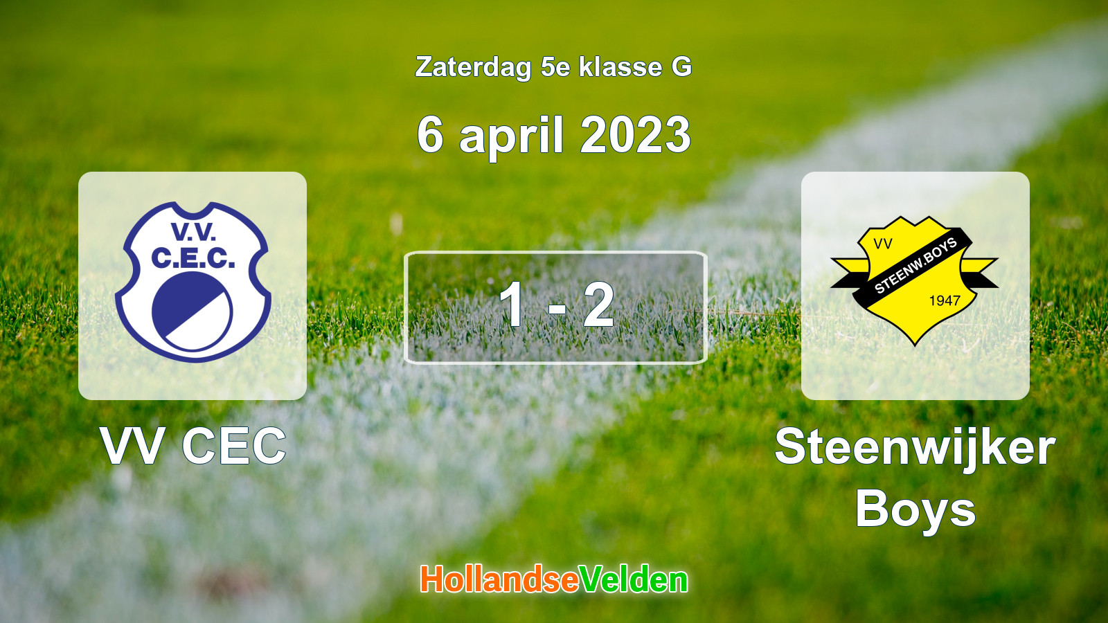Gespeelde wedstrijd: VV CEC - Steenwijker Boys 1 - 2 (6 april 2023)