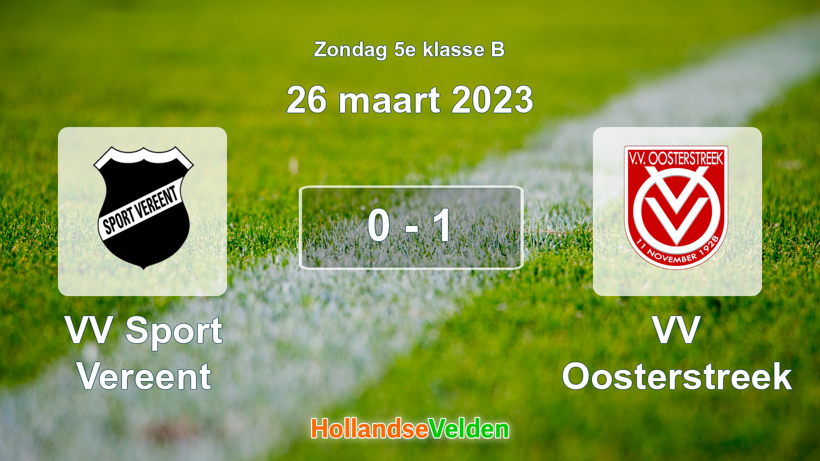 Gespeelde wedstrijd: VV Sport Vereent - VV Oosterstreek 0 - 1 (26 maart 2023)