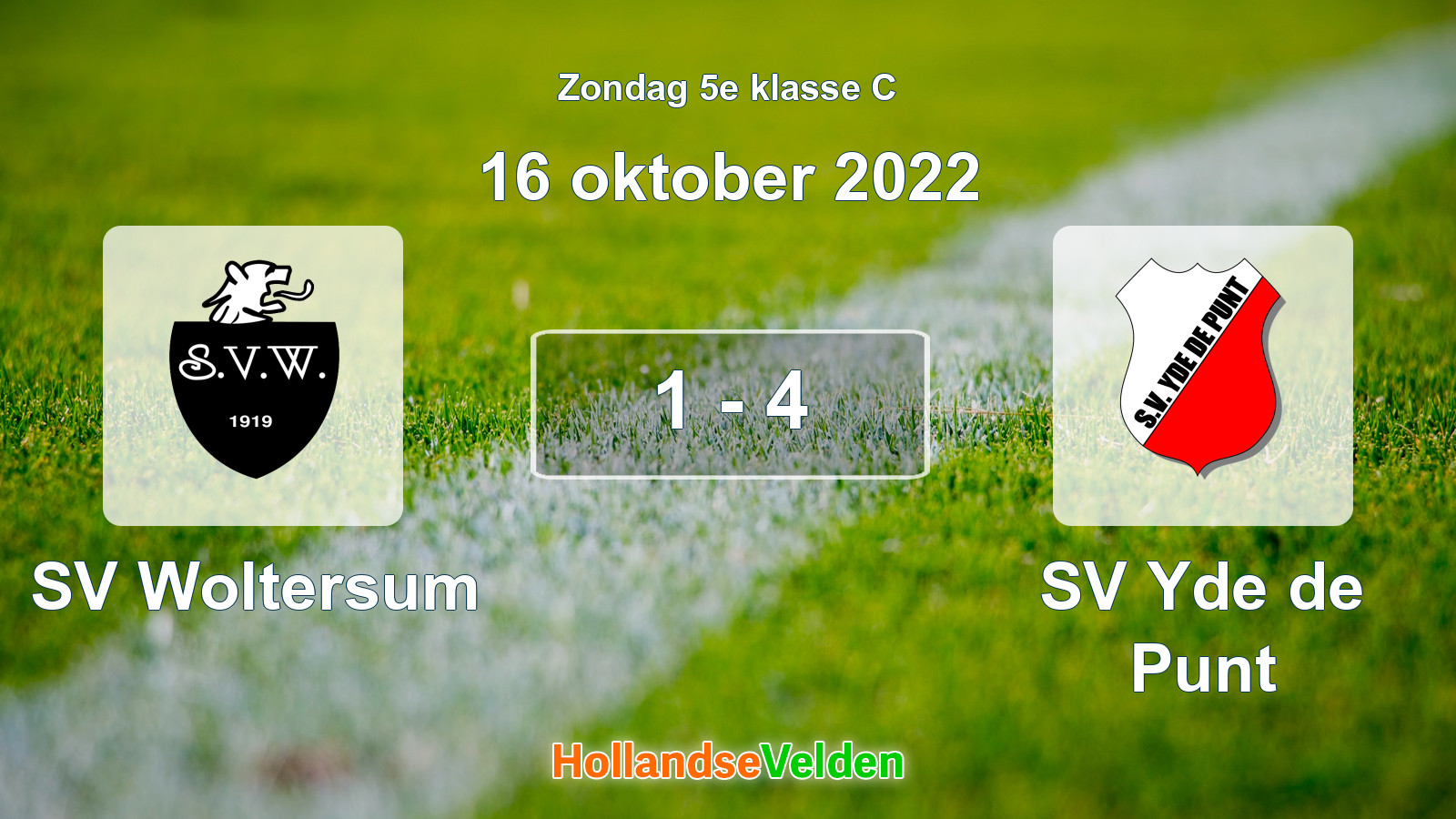 Gespeelde wedstrijd: SV Woltersum - SV Yde de Punt 1 - 4 (16 oktober 2022)