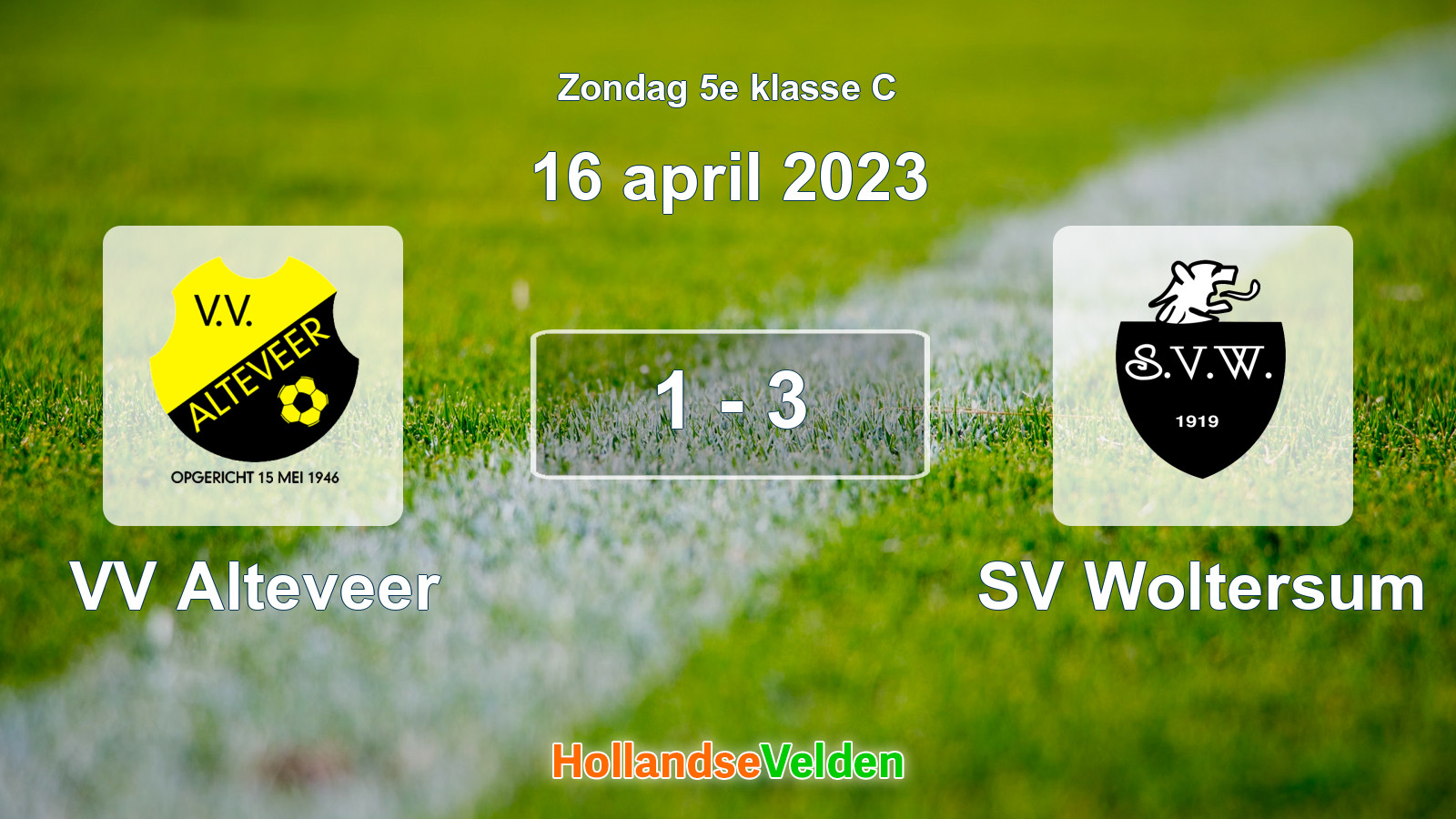 Gespeelde wedstrijd: VV Alteveer - SV Woltersum 1 - 3 (16 april 2023)