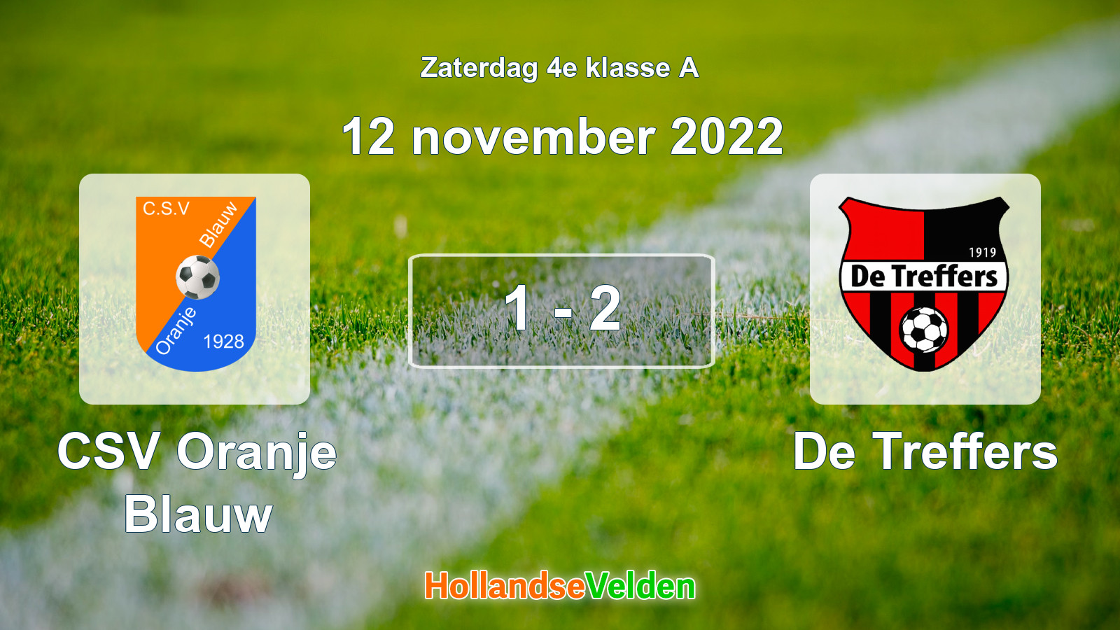 Gespeelde wedstrijd: CSV Oranje Blauw - De Treffers 1 - 2 (12 november 2022)