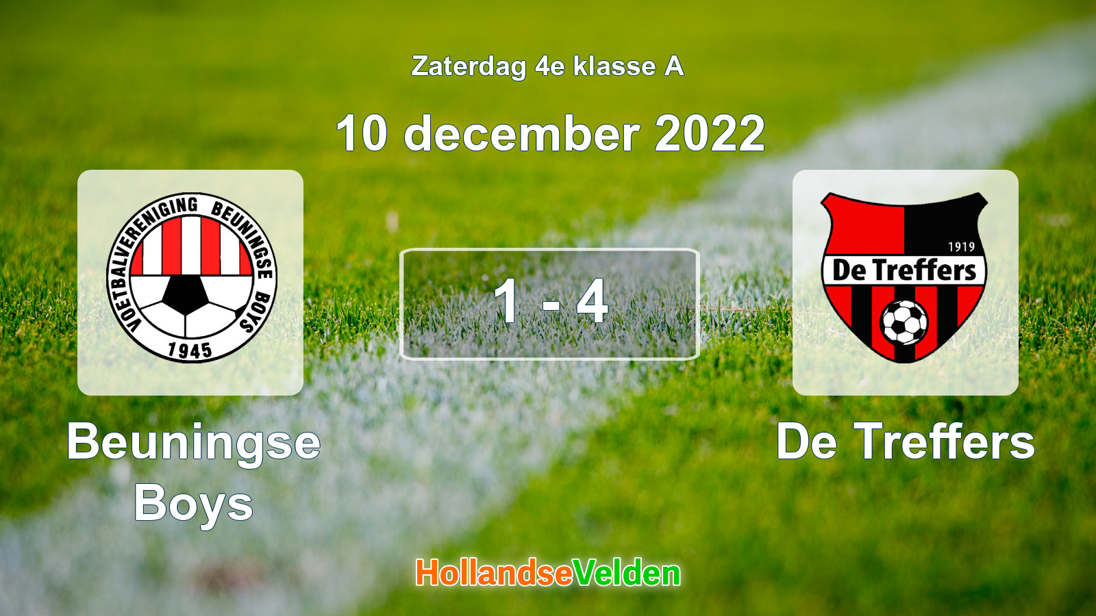 Gespeelde wedstrijd: Beuningse Boys - De Treffers 1 - 4 (10 december 2022)