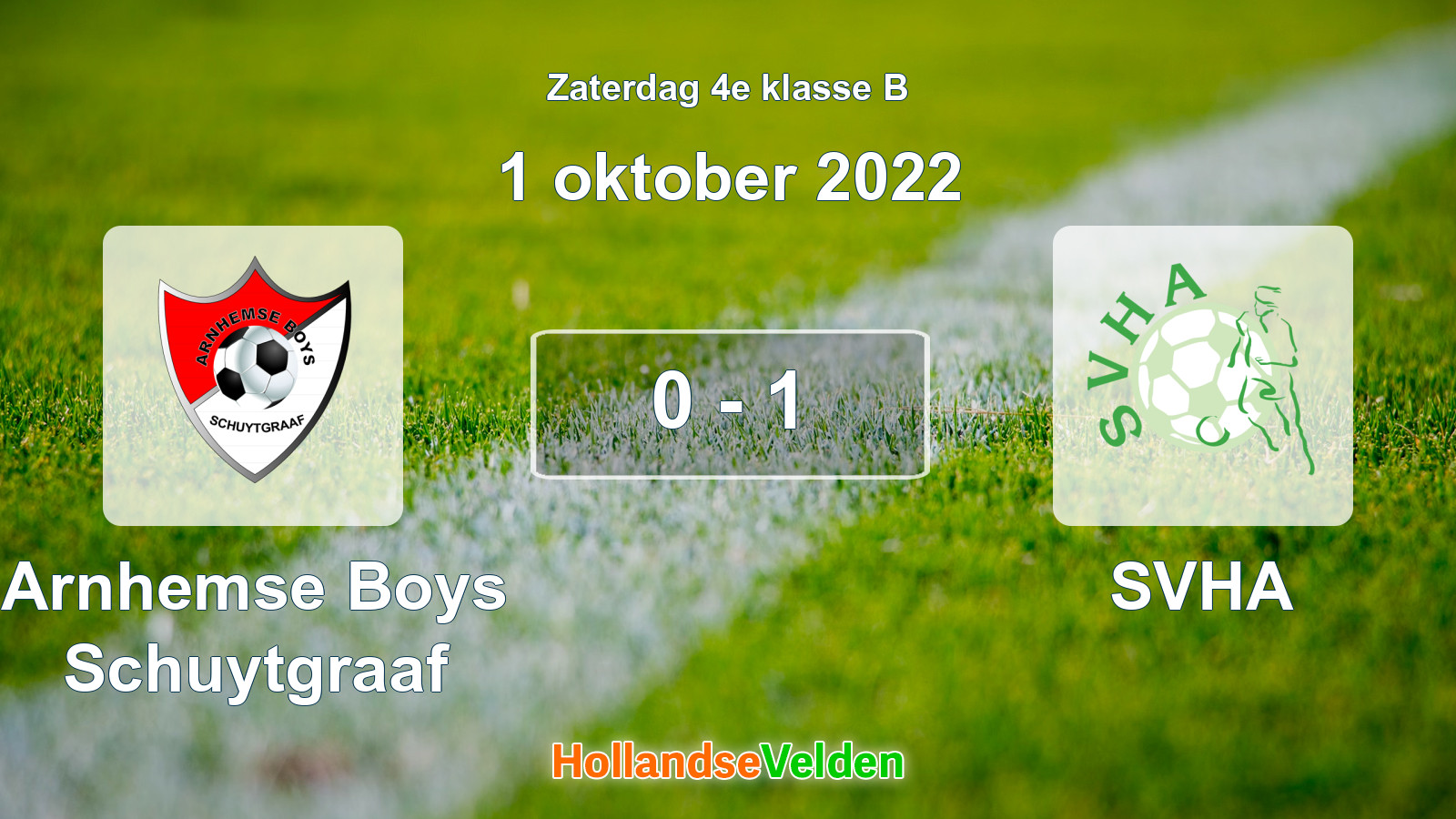 Gespeelde wedstrijd: Arnhemse Boys Schuytgraaf - SVHA 0 - 1 (1 oktober 2022)
