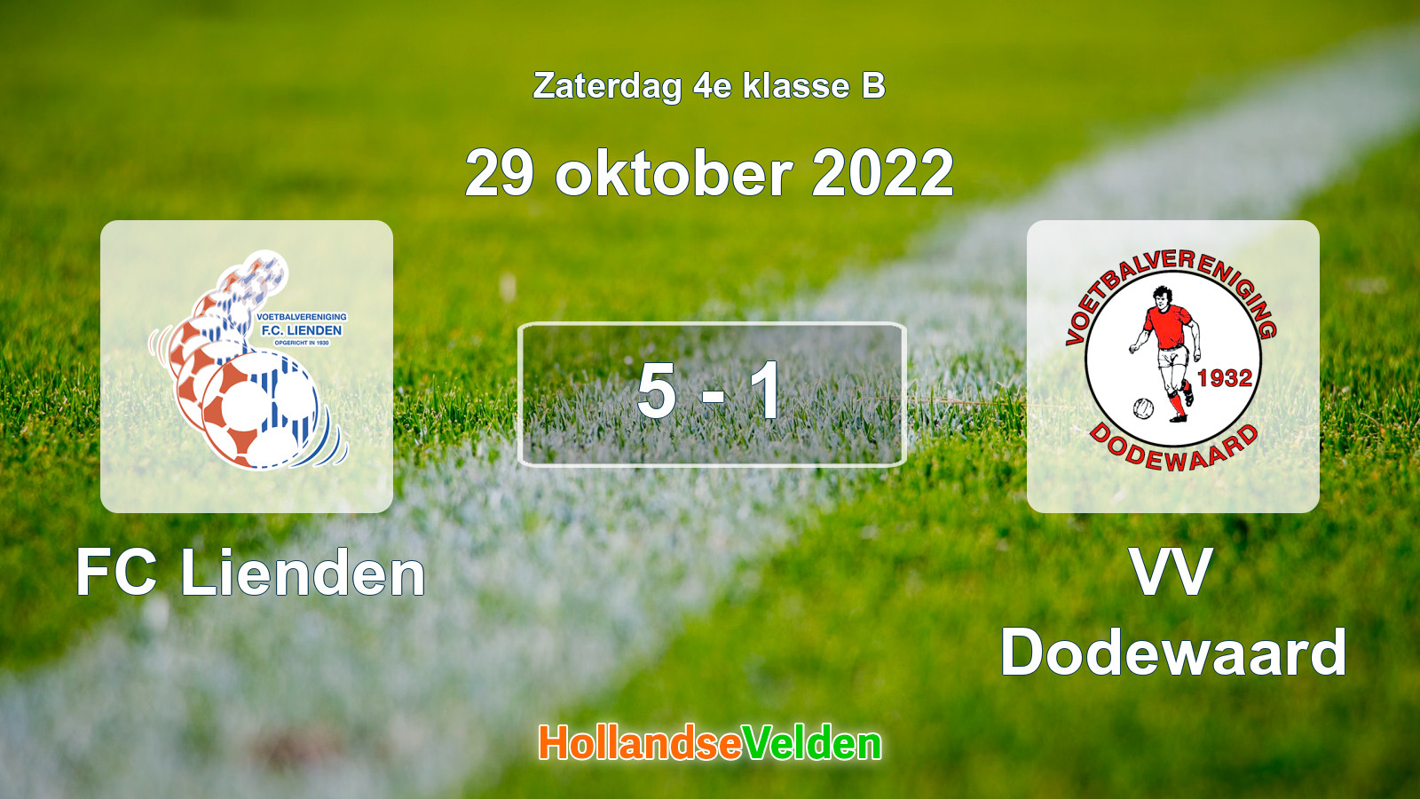 Gespeelde wedstrijd: FC Lienden - VV Dodewaard 5 - 1 (29 oktober 2022)