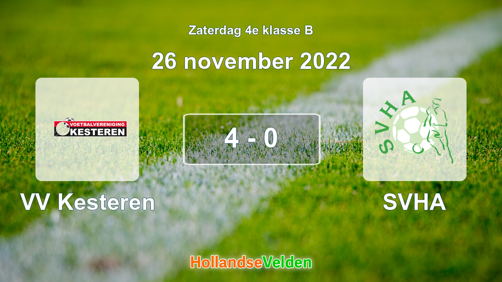 Gespeelde wedstrijd: VV Kesteren - SVHA 4 - 0 (26 november 2022)