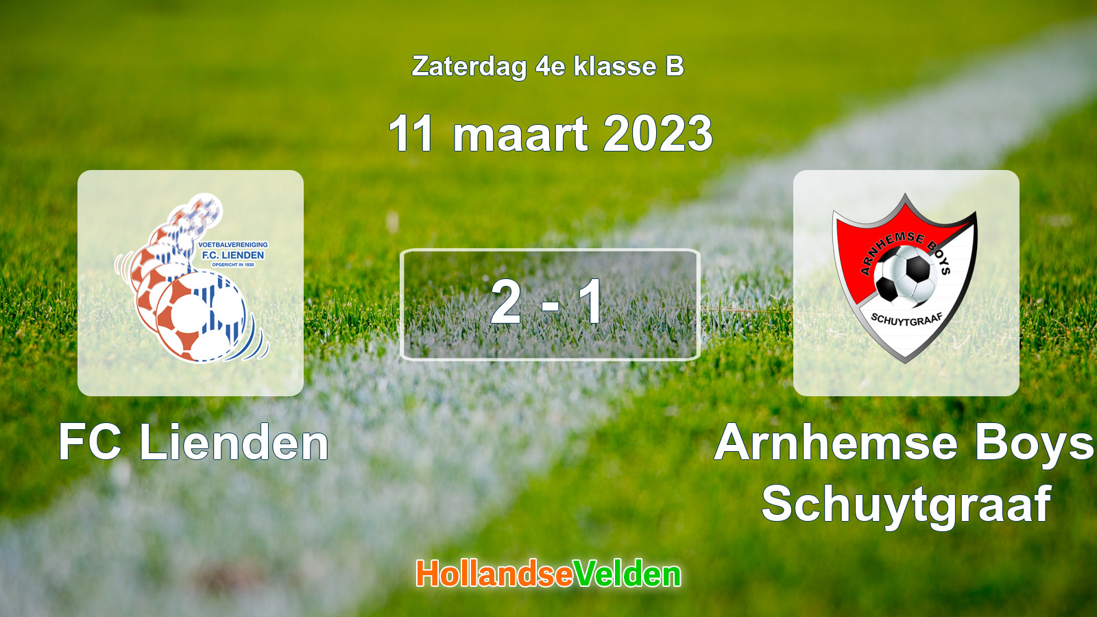 Gespeelde wedstrijd: FC Lienden - Arnhemse Boys Schuytgraaf 2 - 1 (11 maart 2023)