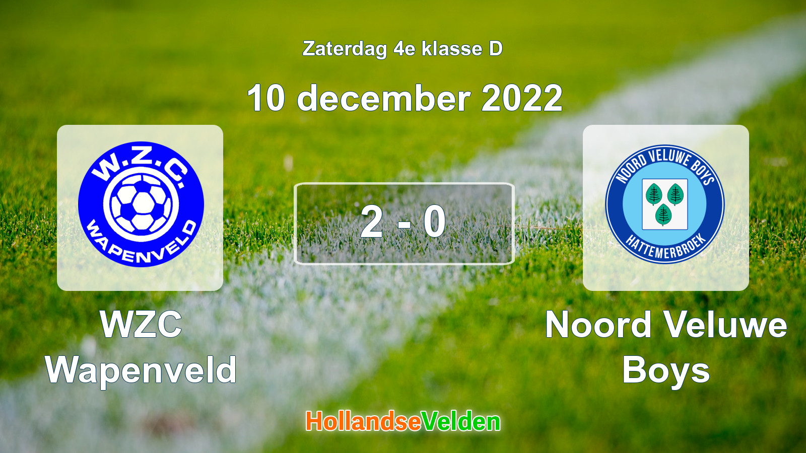 Gespeelde wedstrijd: WZC Wapenveld - Noord Veluwe Boys 2 - 0 (10 december 2022)