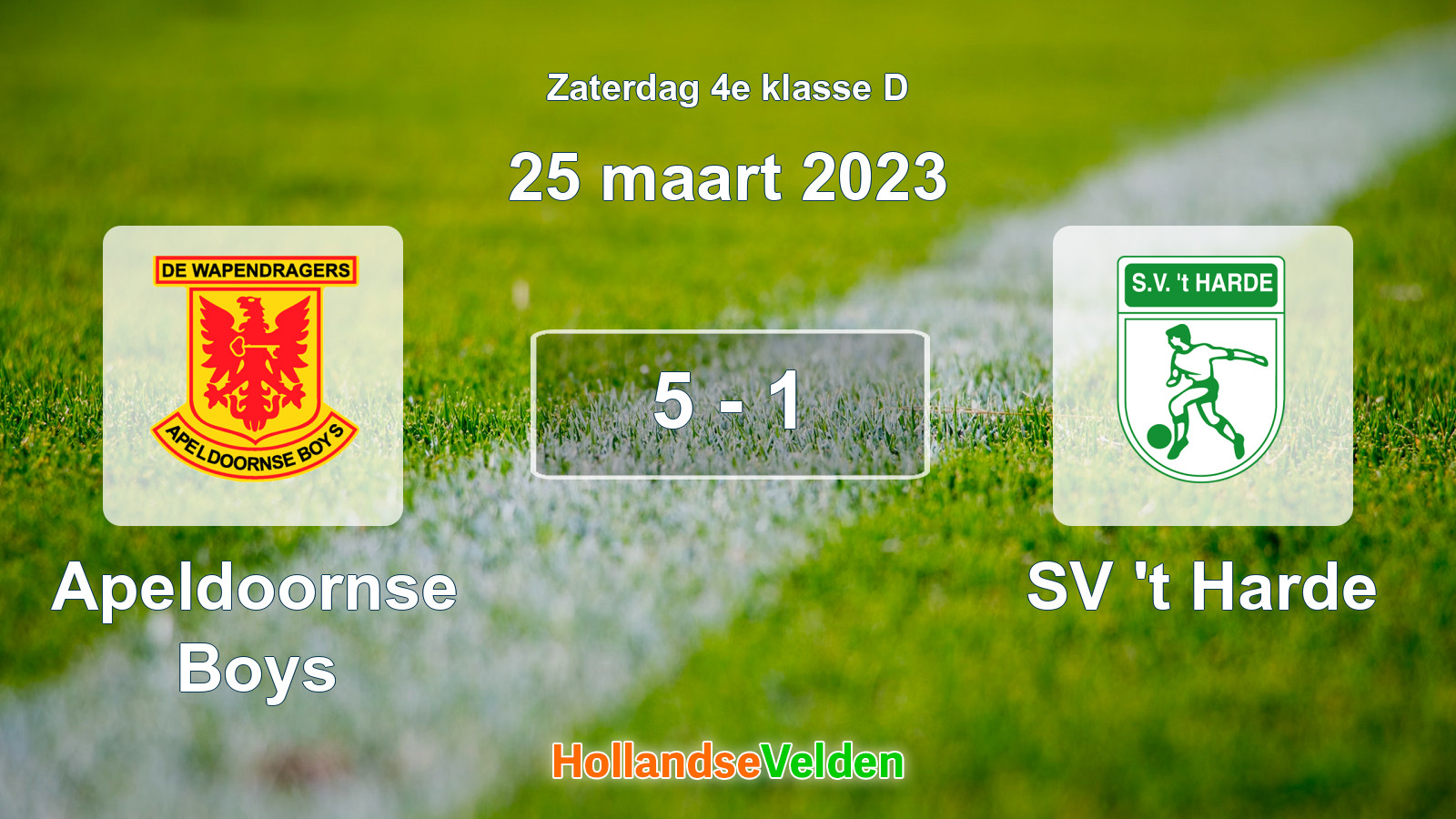Gespeelde wedstrijd: Apeldoornse Boys - SV 't Harde 5 - 1 (25 maart 2023)
