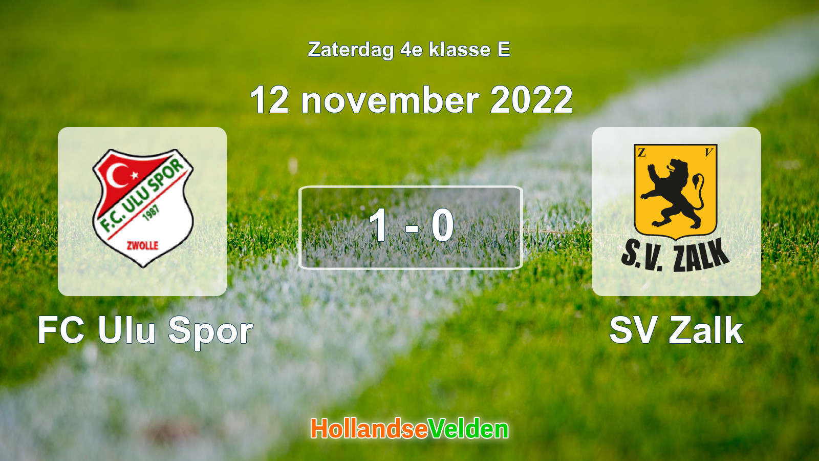 Gespeelde wedstrijd: FC Ulu Spor - SV Zalk 1 - 0 (12 november 2022)