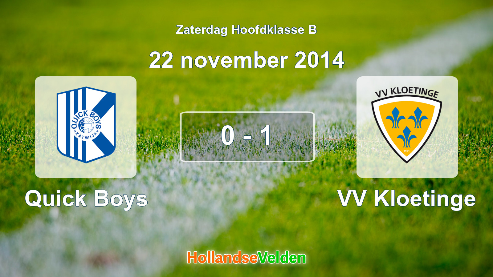 Gespeelde wedstrijd: Quick Boys - VV Kloetinge 0 - 1 (22 november 2014)