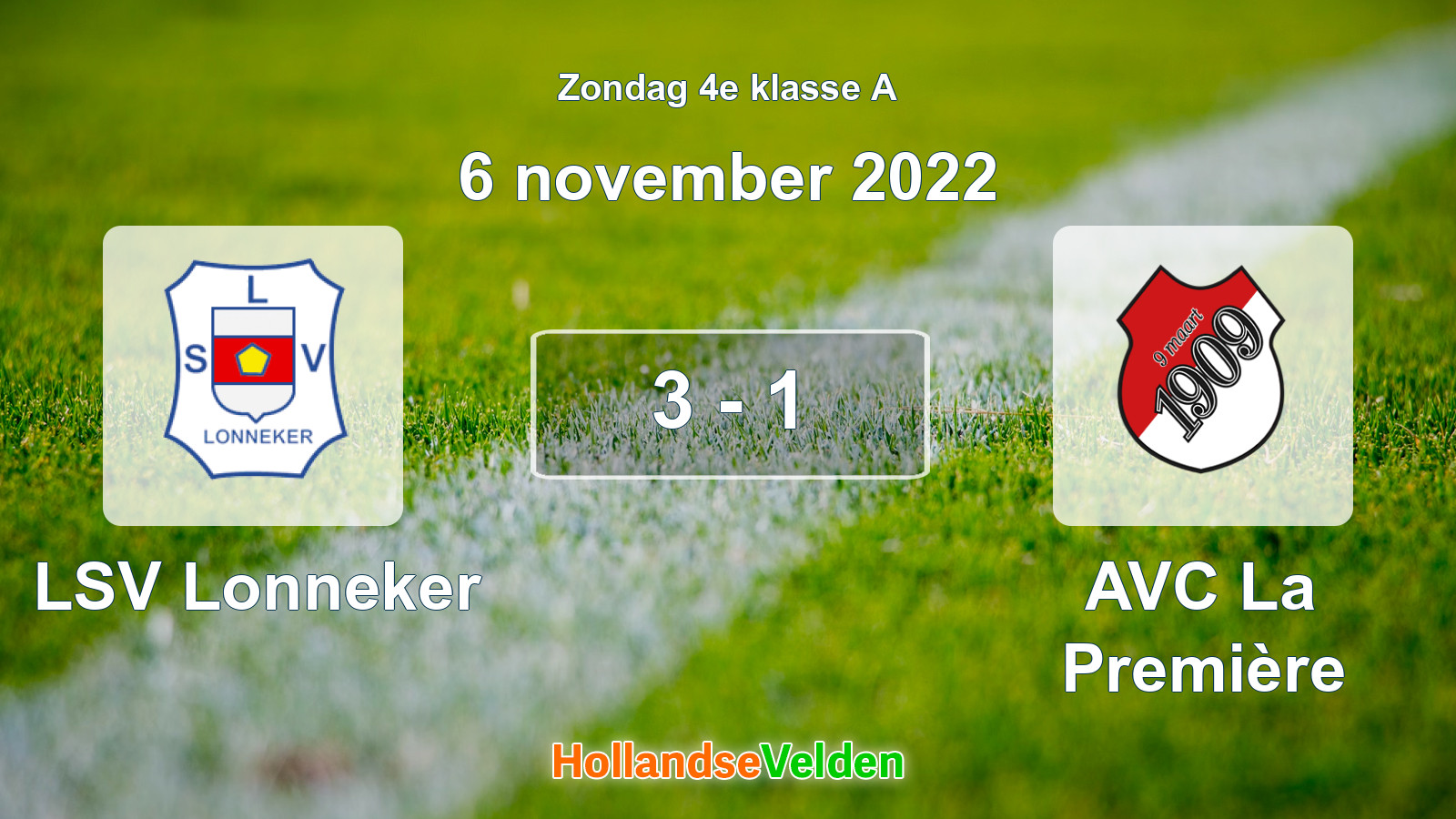 Gespeelde wedstrijd: LSV Lonneker - AVC La Première 3 - 1 (6 november 2022)