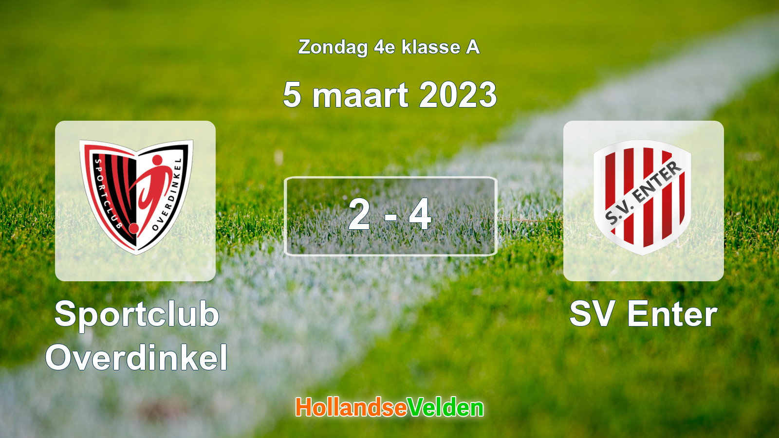 Gespeelde wedstrijd: Sportclub Overdinkel - SV Enter 2 - 4 (5 maart 2023)