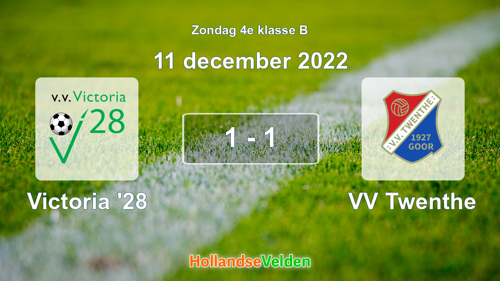 Gespeelde wedstrijd: Victoria '28 - VV Twenthe 1 - 1 (11 december 2022)