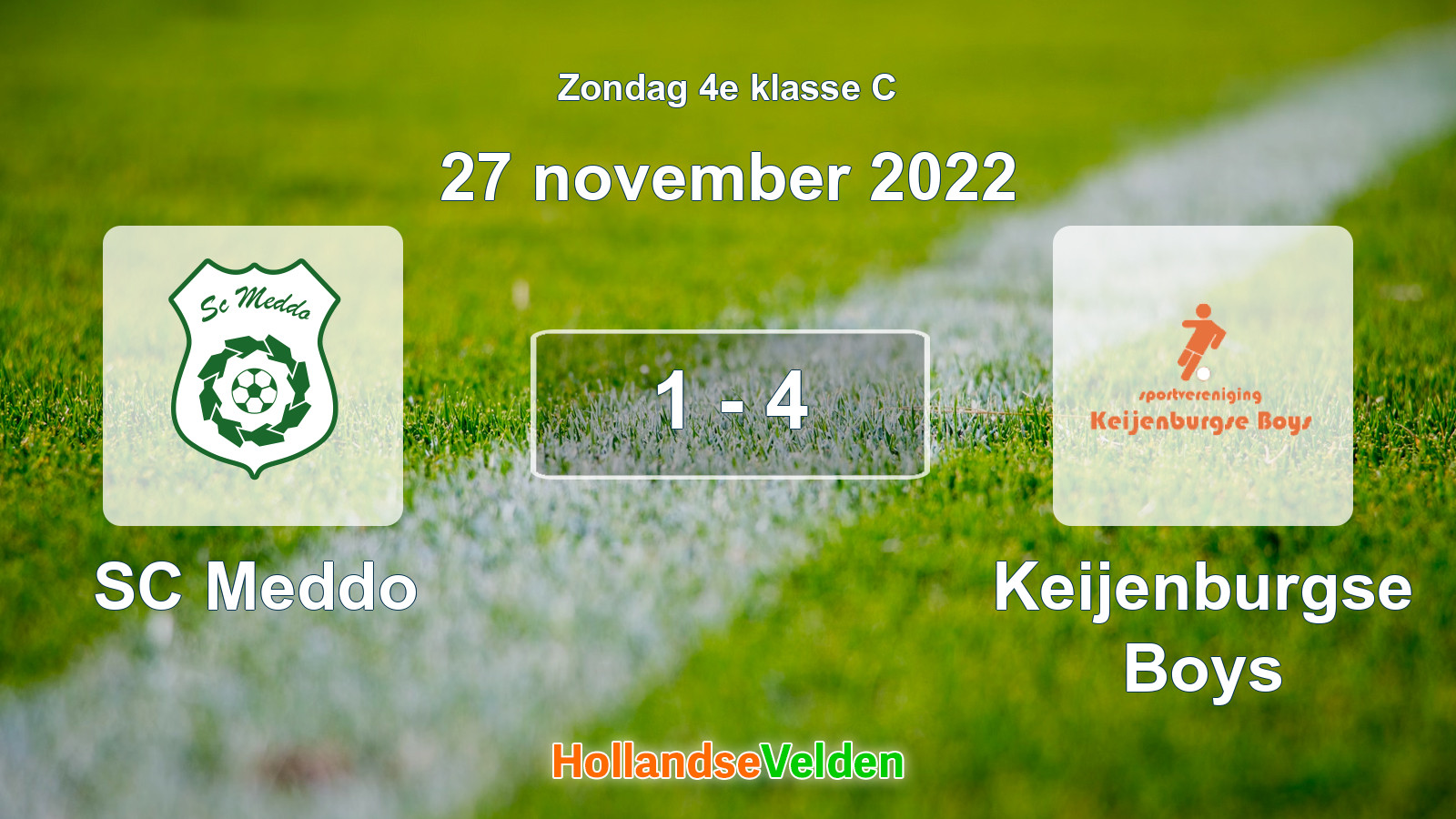 Gespeelde wedstrijd: SC Meddo - Keijenburgse Boys 1 - 4 (27 november 2022)