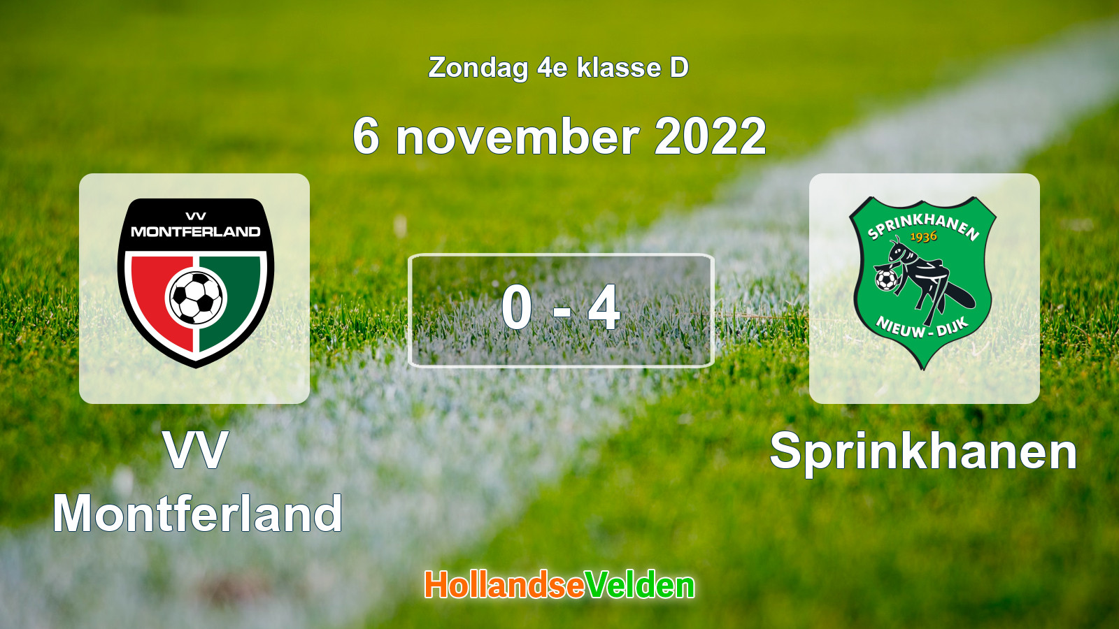 Gespeelde wedstrijd: VV Montferland - Sprinkhanen 0 - 4 (6 november 2022)