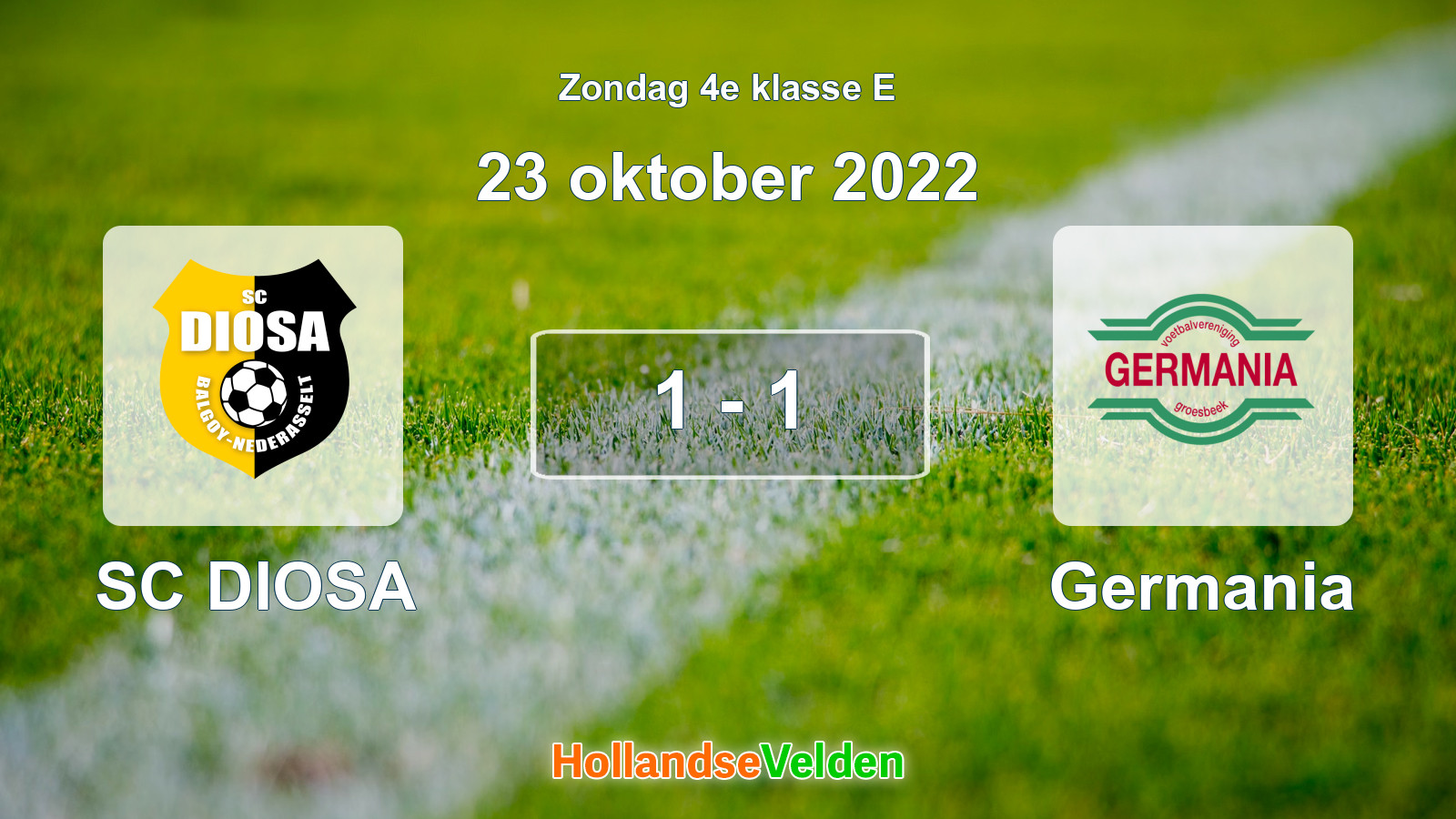 Gespeelde wedstrijd: SC DIOSA - Germania 1 - 1 (23 oktober 2022)