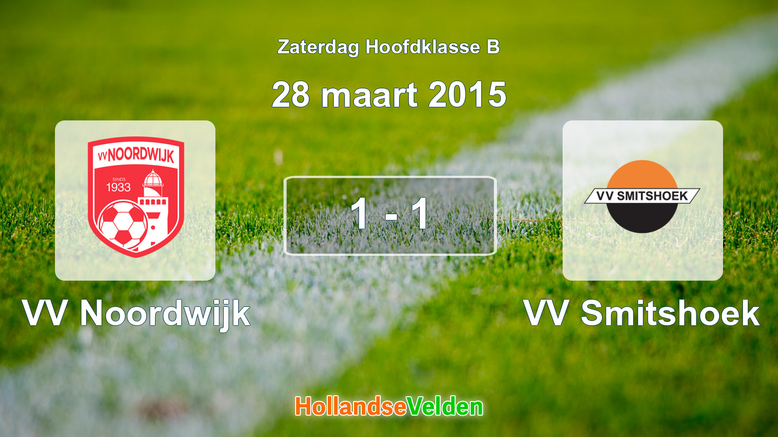 Gespeelde wedstrijd: VV Noordwijk - VV Smitshoek 1 - 1 (28 maart 2015)