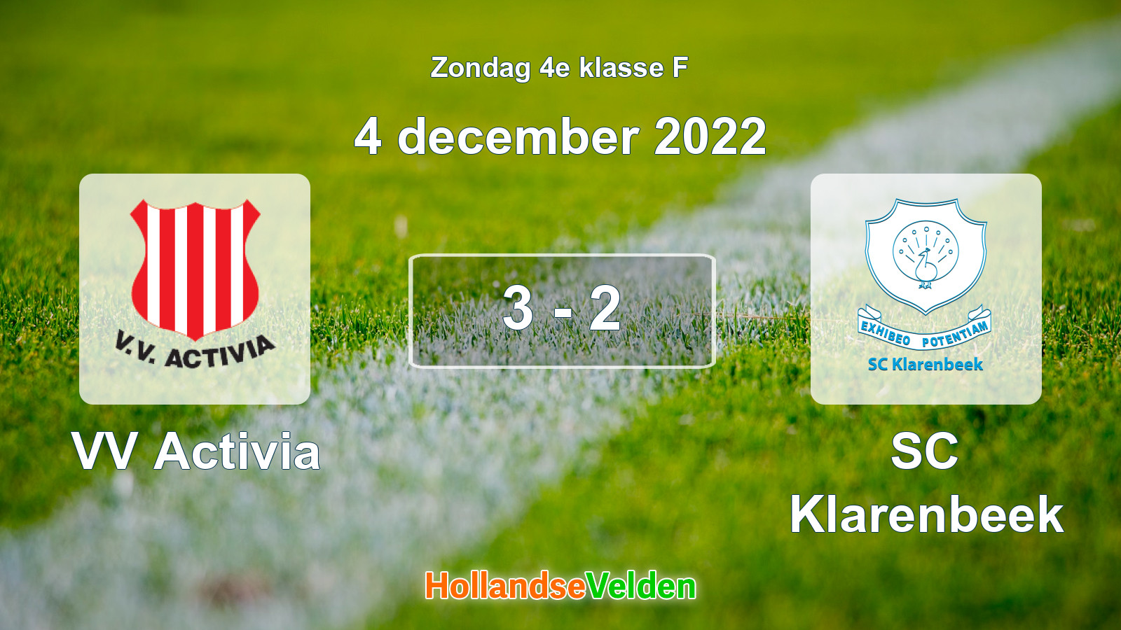 Gespeelde wedstrijd: VV Activia - SC Klarenbeek 3 - 2 (4 december 2022)