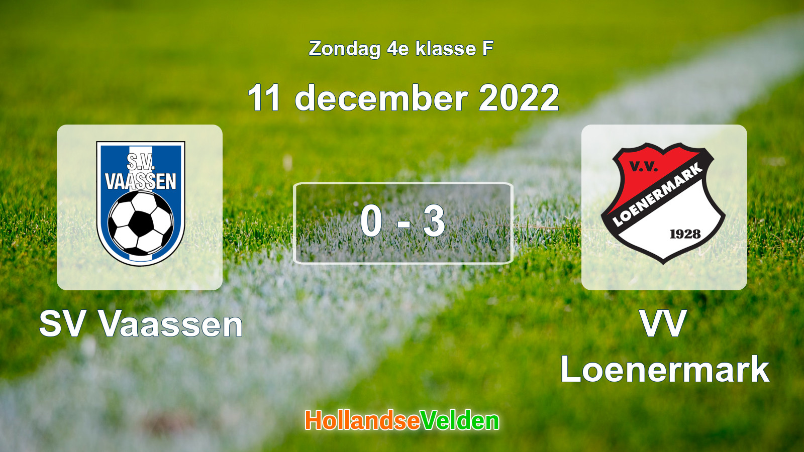 Gespeelde wedstrijd: SV Vaassen - VV Loenermark 0 - 3 (11 december 2022)
