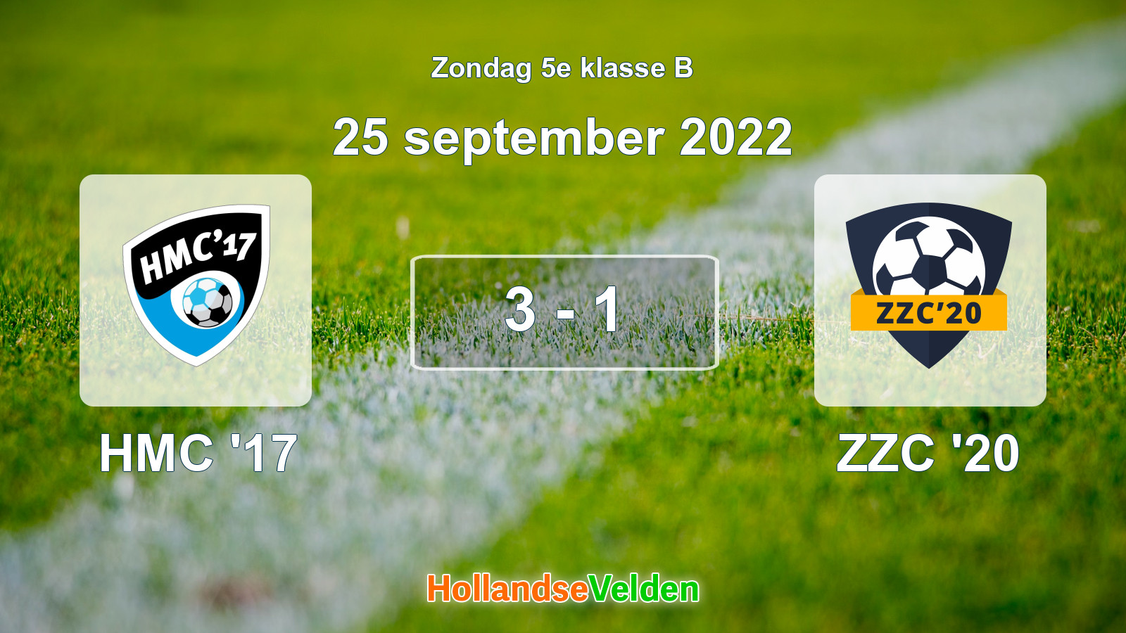 Gespeelde wedstrijd: HMC '17 - ZZC '20 3 - 1 (25 september 2022)