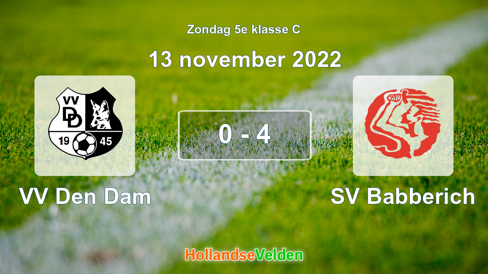 Gespeelde wedstrijd: VV Den Dam - SV Babberich 0 - 4 (13 november 2022)