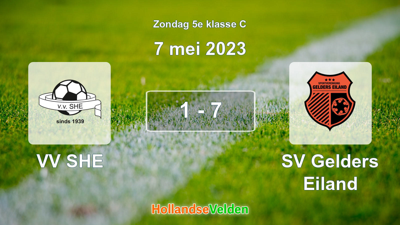 Gespeelde wedstrijd: VV SHE - SV Gelders Eiland 1 - 7 (7 mei 2023)